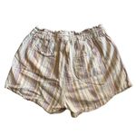 Women's Striped Linen Cotton‎ Shorts Multicolor Size XL Tan Photo 7