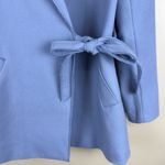 Banana Republic Women’s Sky Blue Italian Wool Blend Melton Wrap Coat Size S Photo 3