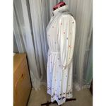 Shirt dress 1970s nautical birds sail boat white red blue Size XL Photo 5