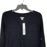 DKNY Shirt Dress Size Small Black Button Up Womens Stretch Blend 3/4 Sleeve Photo 1