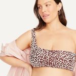 J.Crew One Shoulder Animal Cheetah Print Brown Cream Size 2X Photo 0
