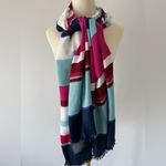 Tommy Hilfiger  colorful blue purple white scarf shawl Photo 13