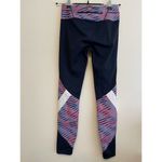 Athleta  Electra Sonar‎ 7/8 Pink Blue Mesh Leggings Size XS Activewear Zip Pocket Photo 1
