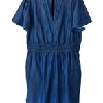 Lane Bryant  Chambray Flutter-Sleeve Smocked-Waist Romper Photo 12