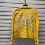 Casual Living Jacket white embroidered Yellow Floral Women's XL Photo 7