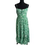 American Eagle Corset Tiered Floral Cotton Midi Dress Medium Women’s Green Photo 1