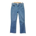 Paige  Denim Colette Crop Flare Raw Hem Jeans Shoreside Medium Wash Size 27 | 4 Photo 1