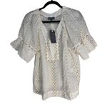 Democracy  White Sequin Embroidered Ruffle Sleeve Tunic Top Plus Size 1X Photo 8
