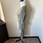 Helmut Lang  Nova Ruched Bodycon Dress Womens Size Xsmall Gray Long Sleeve Photo 2