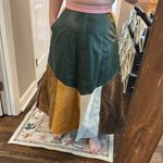 Handmade Colorful Patchwork Genuine Leather Women's Skirt Brown Photo 4