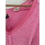 POL Pink V Neck Distressed Seam Knit Oversized Sweater Top Women's Medium Photo 3