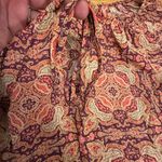 Sanctuary  Boho Peasant Top Large | Burgundy Orange Paisley‎ Fall Blouse Photo 3