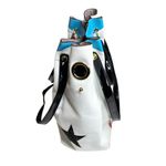 Nicole Lee ᯾ Striped Patchwork 'Have Fun' Satchel Handbag Bag ᯾ Vegan Leather ᯾ Photo 3