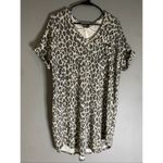 MTS Boutique Leopard Print Short Sleeve Tunic Top Size Large NWT Black Photo 1