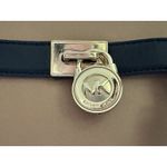 Michael Kors  Hamilton Traveler Tan Blk & White Leather Messenger Crossbody Purse Photo 2