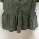 Midnight sky Midnight‎ Sky Top Womens Olive Babydoll Blouse Boho Size Large Photo 5