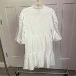 Emily McCarthy Frankie V Neck Puff Sleeve White Dress Photo 4
