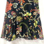 BENTLEY A. Y2K Black Multicolor Floral Midi Skirt Ruffles Womens 8 Fairy Whimsy Photo 2