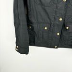 J.Crew Wax Relaxed Boyfriend Field Jacket Size Small Black Gold Photo 4