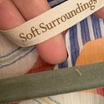 Soft Surroundings Navy Blue Orange Floral Embroidered Tunic Top Boho XL Photo 2