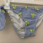 J.Crew Side Tie Bikini Bottoms Seersucker Embroidered Floral Womens Size XS Photo 2