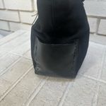 Fossil Black Canvas Leather Trim Satchel Bag Y2K Square Handles Crossbody Key Photo 2