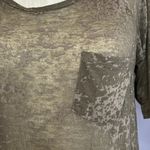Hollister Forever 21 olive brown sheer burnout raglan elbow sleeve one pocket tee Photo 3