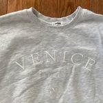 Garage light heathered gray Venice Italy embroidered crewneck Photo 1