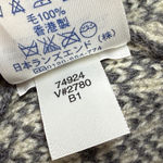 Lands' End Wool Fair Isle Full Zip Cardigan Sweater Nordic Gray Cream M Photo 8