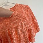ROMANTICS URBAN OUTFITTERS UO Orange Speckled Short Sleeve Smocked Blouse Photo 3
