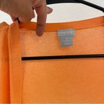 Chico's  Vibrant Orange, White and Pink Ombre Knit Long Sleeve Cardigan. Size XL Photo 10