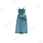 Rachel Rachel Roy Blue Denim Cutout Midi Dress Button Front Spaghetti Strap XS Photo 5