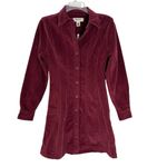 J.Crew NWT Madewell Corduroy Long Sleeve Seamed Mini Shirt Dress Cabernet Size 00 Photo 5