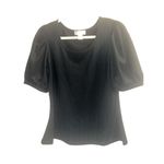 Rachel Parcell ✨ Ribbed Puff Sleeve Black Sz Large Tee✨ Photo 2