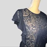 Apt. 9 Nwot!  sheer black lace top with ruffled design Photo 2