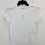 Madewell Regenerative Cotton Ribbed Crewneck Tee Shirt Eyelet White Medium NWT Photo 6