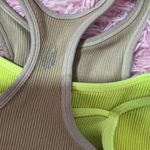 Free People Movement Ribbed Crop Tank Top Racerback Olive Green Neon Workout XS Photo 2