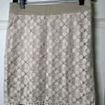 Kensie  Skirt Womens Size 4 Lace overlay ‎ Lined Beige Back Zipper Lining Torn Photo 0