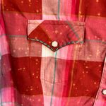 Wrangler  womens plaid pearl snap western cowgirl rodeo snap front shirt red L Photo 2