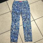 Lilly Pulitzer  Kelly‎ High Rise Skinny Ankle Pants Iris Blue Zanzibar Zoo Photo 1