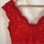 Tadashi Shoji  Red Lace Pencil Dress Size 8 Photo 10