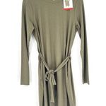 Modern Ambition Women's SZ MED Crew Neck Ribbed Dress Grean Tea Leaf Long Sleeve Green Photo 0