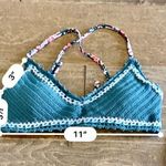 Xhilaration Women’s Crochet & Floral Print Bikini Swim Top Green NWT Photo 2