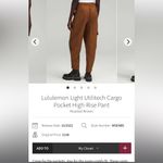 Lululemon  Light Utilitech Cargo Pocket HR Pant in Roasted Brown size 27 Photo 5