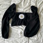 Princess Polly NWT Black Long Sleeve Crop Top Photo 0