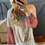 Hummingbird Boho Contrast Sheer Sleeve Thermal Top Size Small Photo 2