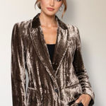 H&M  4 Brown Velvet Blazer Jacket Single Breasted Pockets Old Money Party Dressy Photo 0