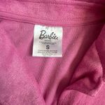 Barbie Top Womens Terry Cloth Button Up Short Sleeve Crop Halloween Size S NWOT Pink Photo 3