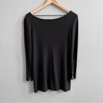 Theory  Little Black Dress Stretch Knit Scoop Neck Long Sleeves with Zippers Photo 2
