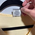 Vintage Butter Yellow Cotton Short Sleeve Top M Relaxed Cottage Lace Buttons USA Size M Photo 3